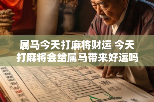 属马今天打麻将财运 今天打麻将会给属马带来好运吗