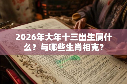 2026年大年十三出生属什么？与哪些生肖相克？