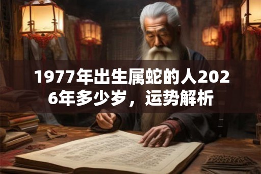 1977年出生属蛇的人2026年多少岁，运势解析