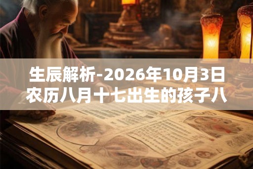 生辰解析-2026年10月3日农历八月十七出生的孩子八字起名 生辰解析-2026年10月3日农历八月十七出生的孩子八字起名