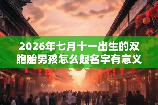 2026年七月十一出生的双胞胎男孩怎么起名字有意义