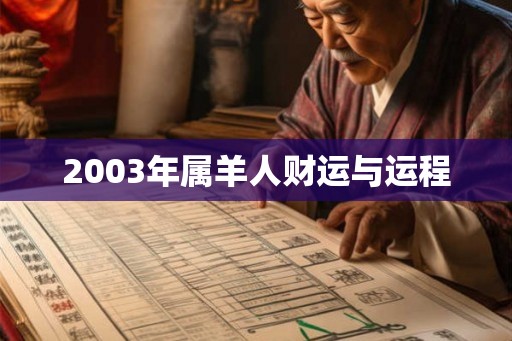 2003年属羊人财运与运程 2003年属羊人财运与运程