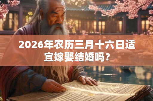 2026年农历三月十六日适宜嫁娶结婚吗？