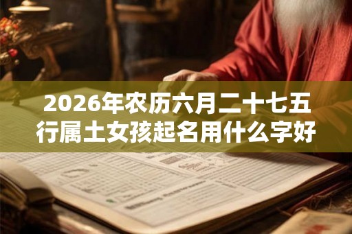 2026年农历六月二十七五行属土女孩起名用什么字好？