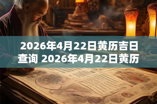 2026年4月22日黄历吉日查询 2026年4月22日黄历宜做什么 2026年4月22日黄历吉日查询 2026年4月22日黄历宜做什么