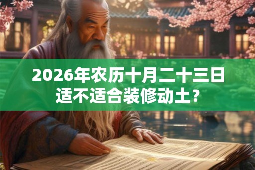 2026年农历十月二十三日适不适合装修动土？