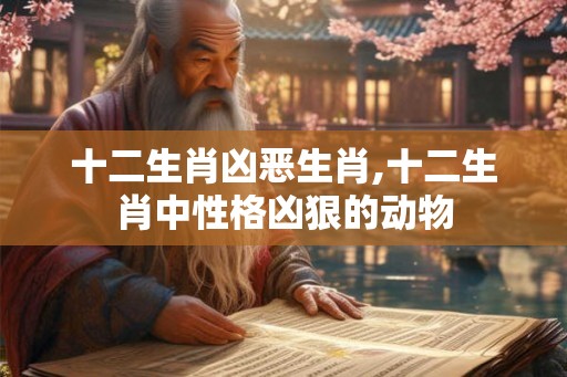 十二生肖凶恶生肖,十二生肖中性格凶狠的动物