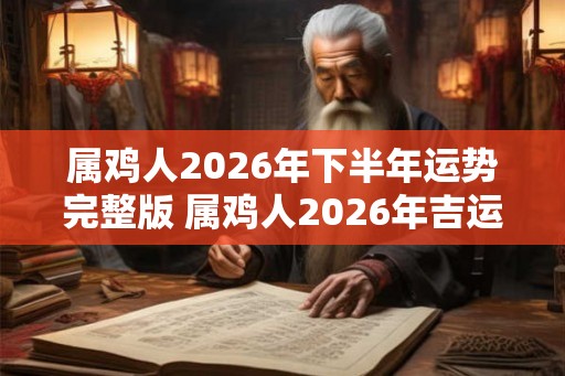 属鸡人2026年下半年运势完整版 属鸡人2026年吉运详解