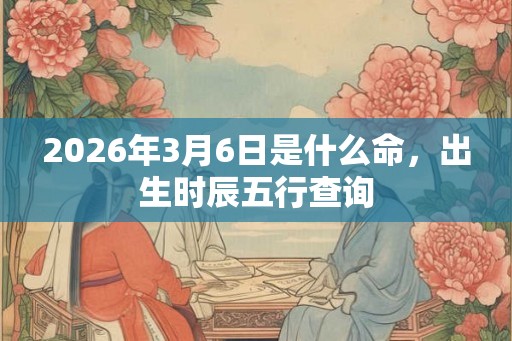 2026年3月6日是什么命,出生时辰五行查询 2026年3月6日是什么命,出生时辰五行查询