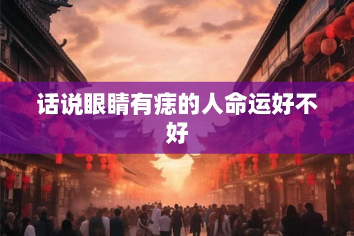 话说眼睛有痣的人命运好不好
