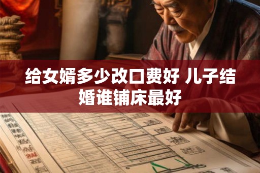 给女婿多少改口费好 儿子结婚谁铺床最好 给女婿多少改口费好 儿子结婚谁铺床最好