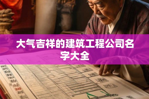 大气吉祥的建筑工程公司名字大全