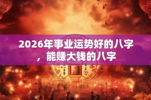 2026年事业运势好的八字，能赚大钱的八字