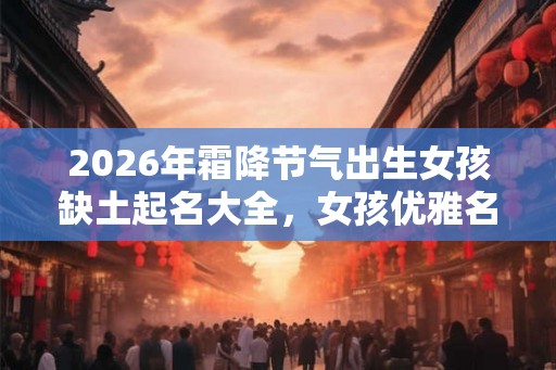 2026年霜降节气出生女孩缺土起名大全，女孩优雅名字