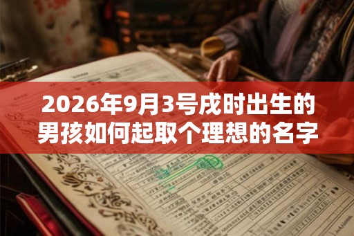 2026年9月3号戌时出生的男孩如何起取个理想的名字和五行属性