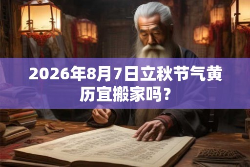 2026年8月7日立秋节气黄历宜搬家吗？