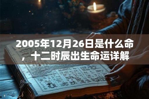 2005年12月26日是什么命,十二时辰出生命运详解 2005年12月26日是什么命,十二时辰出生命运详解