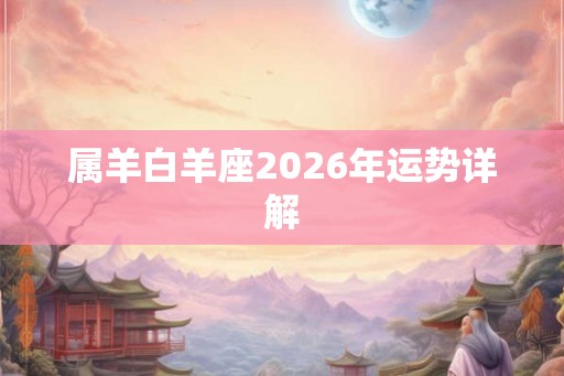 属羊白羊座2026年运势详解 属羊白羊座2026年运势详解