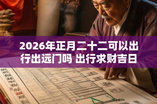 2026年正月二十二可以出行出远门吗 出行求财吉日