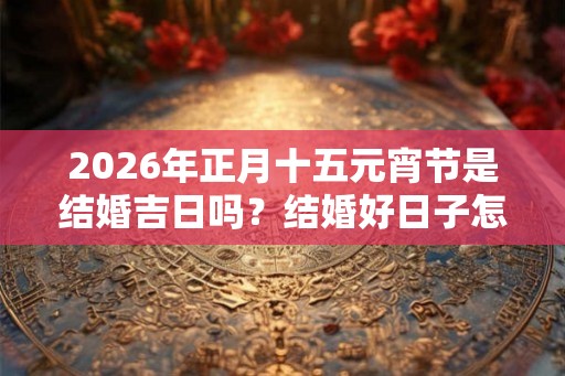 2026年正月十五元宵节是结婚吉日吗？结婚好日子怎么选择？