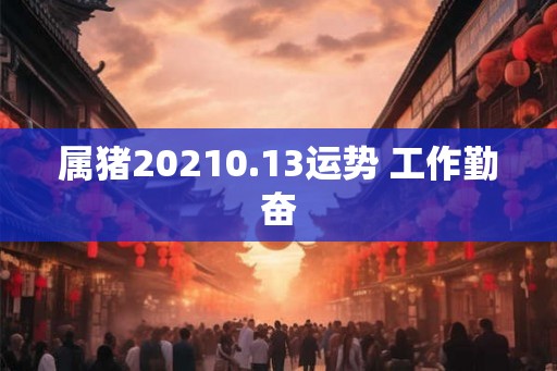 属猪20210.13运势 工作勤奋