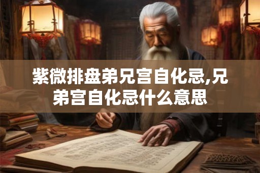 紫微排盘弟兄宫自化忌,兄弟宫自化忌什么意思