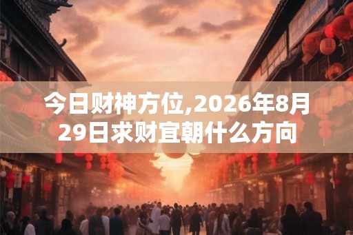 今日财神方位,2026年8月29日求财宜朝什么方向