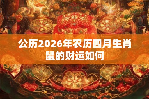 公历2026年农历四月生肖鼠的财运如何 公历2026年农历四月生肖鼠的财运如何