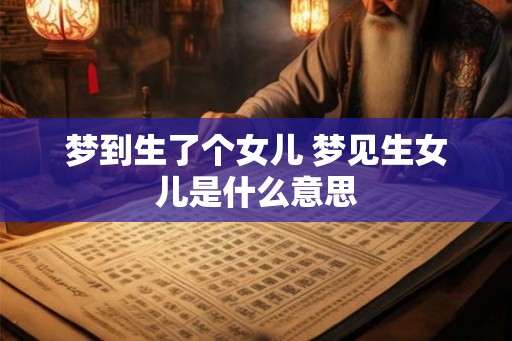 梦到生了个女儿 梦见生女儿是什么意思