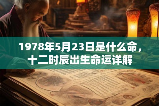 1978年5月23日是什么命，十二时辰出生命运详解