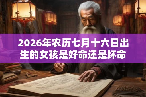 2026年农历七月十六日出生的女孩是好命还是坏命