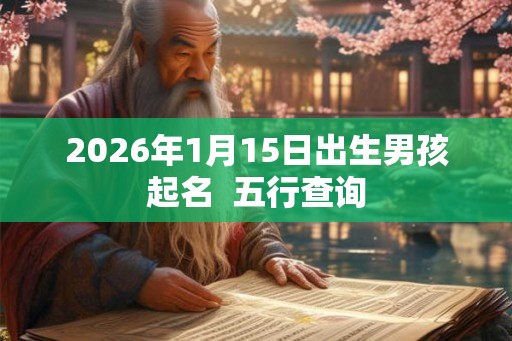 2026年1月15日出生男孩起名 五行查询 2026年1月15日出生男孩起名 五行查询