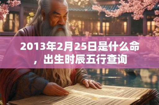 2013年2月25日是什么命，出生时辰五行查询