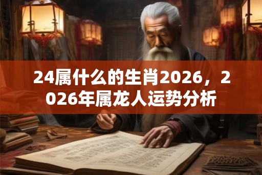 24属什么的生肖2026，2026年属龙人运势分析