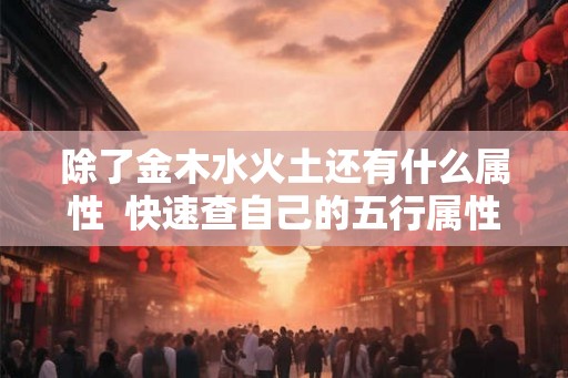 除了金木水火土还有什么属性  快速查自己的五行属性