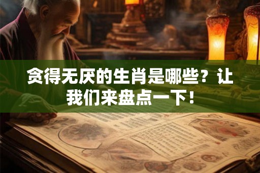 贪得无厌的生肖是哪些？让我们来盘点一下！