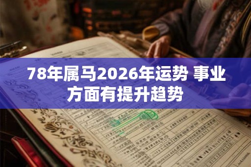 78年属马2026年运势 事业方面有提升趋势