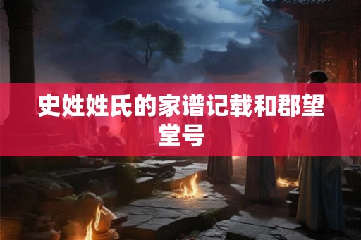 史姓姓氏的家谱记载和郡望堂号