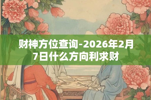 财神方位查询-2026年2月7日什么方向利求财