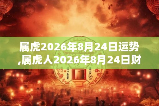 属虎2026年8月24日运势,属虎人2026年8月24日财运,生肖虎2026年8月24日运势