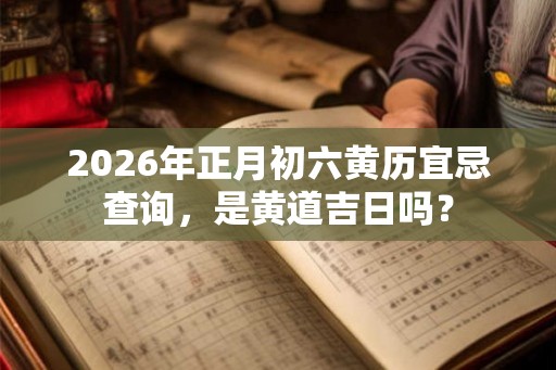 2026年正月初六黄历宜忌查询,是黄道吉日吗? 2026年正月初六黄历宜忌查询,是黄道吉日吗?