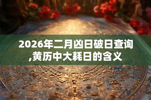 2026年二月凶日破日查询,黄历中大耗日的含义 2026年二月凶日破日查询,黄历中大耗日的含义