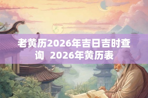 老黄历2026年吉日吉时查询  2026年黄历表