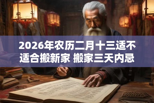 2026年农历二月十三适不适合搬新家 搬家三天内忌讳