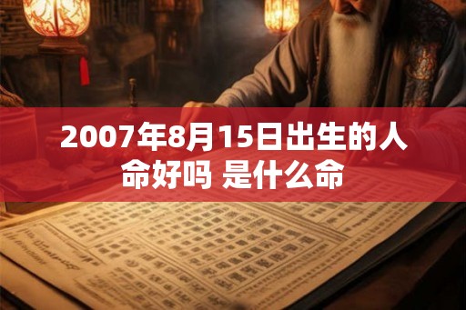 2007年8月15日出生的人命好吗 是什么命