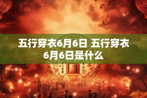五行穿衣6月6日 五行穿衣6月6日是什么