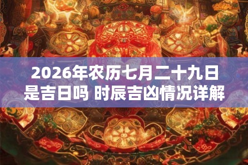 2026年农历七月二十九日是吉日吗 时辰吉凶情况详解