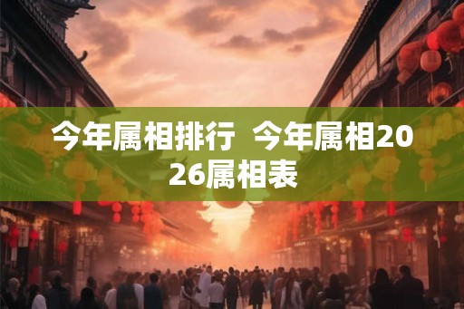 今年属相排行  今年属相2026属相表