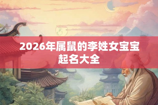 2026年属鼠的李姓女宝宝起名大全