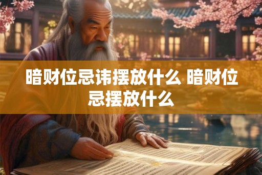暗财位忌讳摆放什么 暗财位忌摆放什么